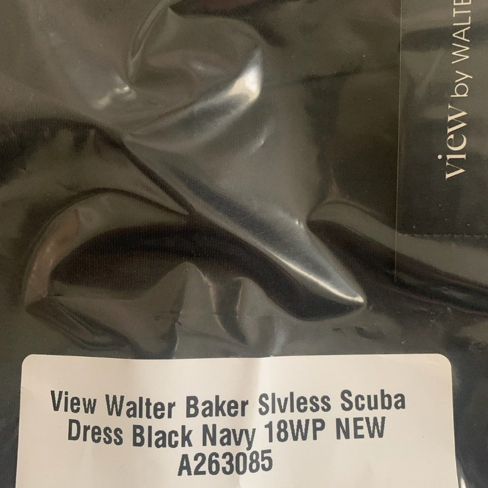 *NWT VIEW WALTER BAKER BLACK/NAVY SCUBA DRESS - Picture 13 of 15